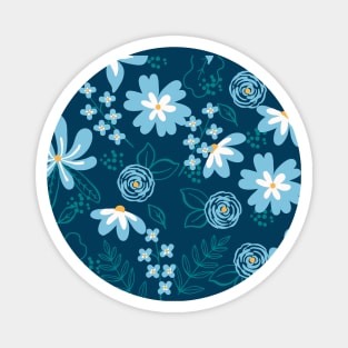 Floral Pattern - Handdrawn flowers Magnet